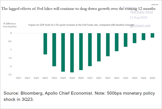 Growth likely dragged down through 2024-2025 due to interest rate hikes