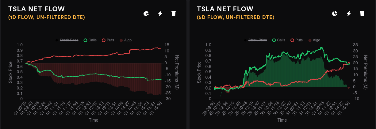 TSLA net options flow