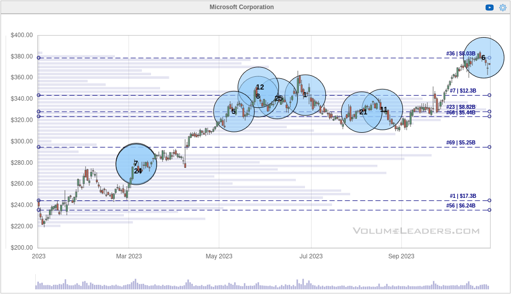 MSFT chart from Volume Leaders