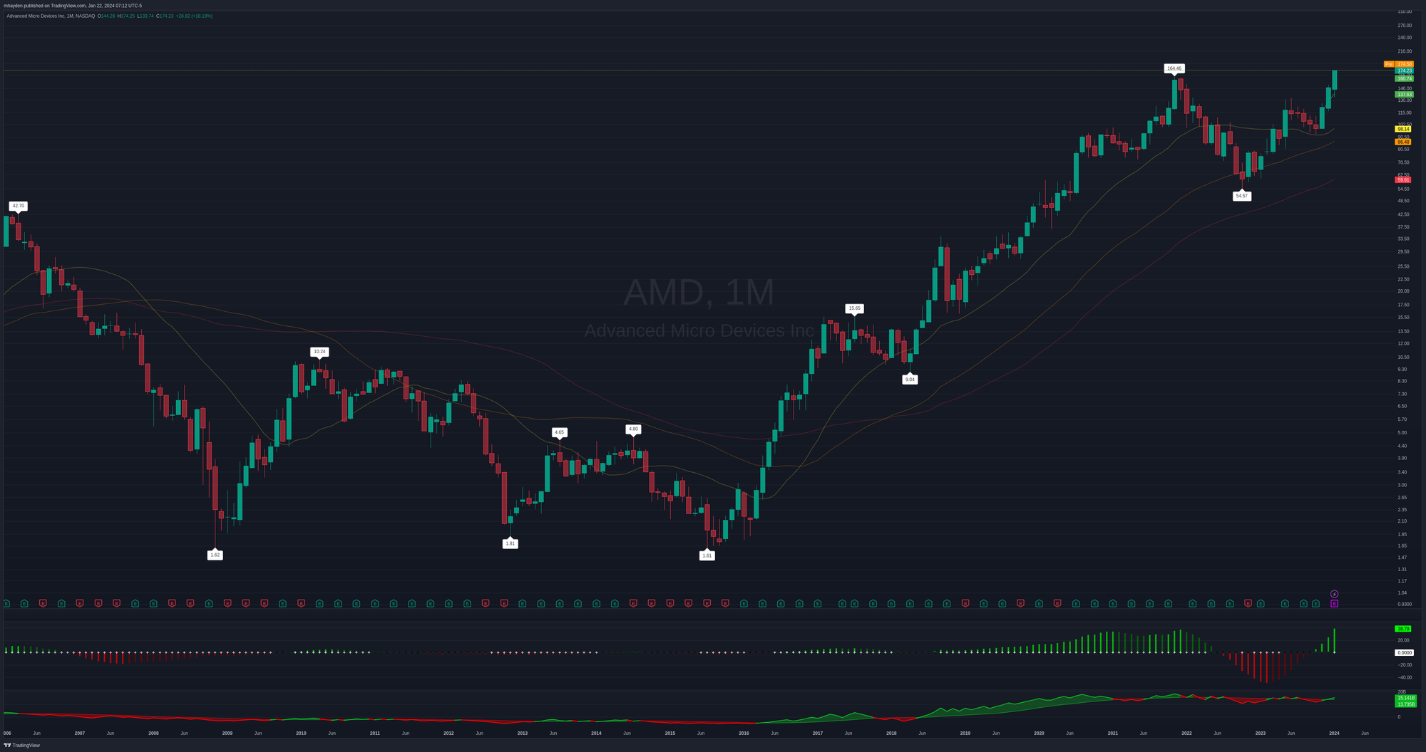 AMD monthly chart since 2006