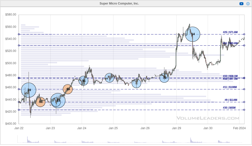 SMCI chart since Jan 20, 2024