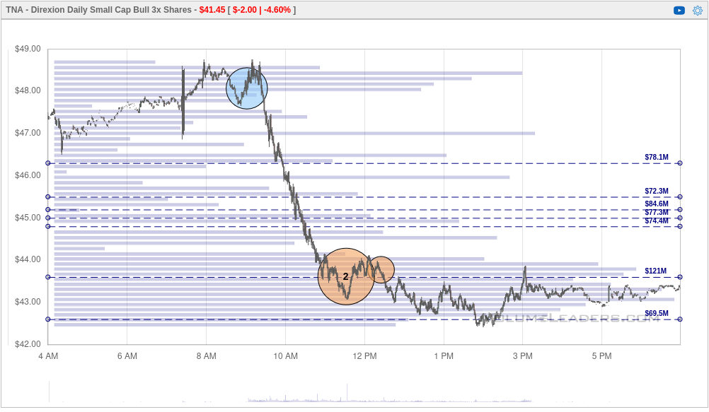 Volume Leaders chart for TNA